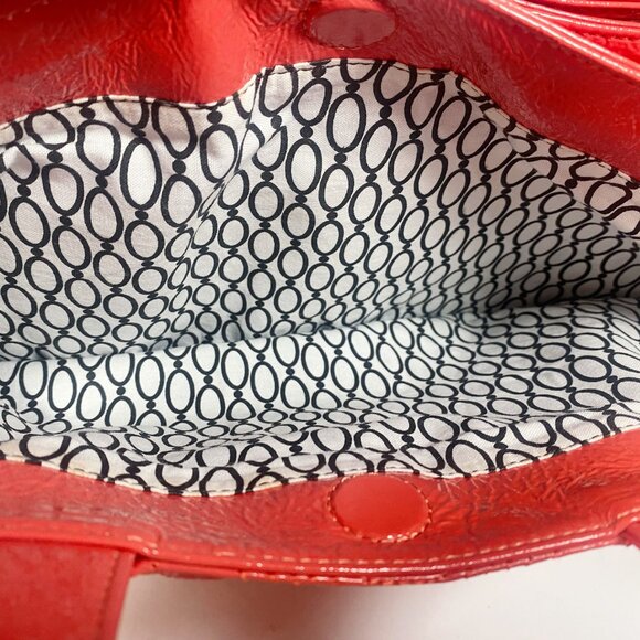 HOBO International Peach Patent Leather Quilted Clutch Tote Handbag - Picture 8 of 8